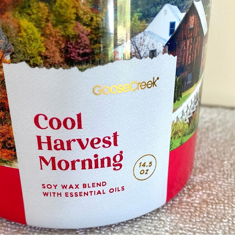Goose Creek Cool Harvest Morning 3-Wick Candle apple and Autumn woods NEW - Picture 2 of 5